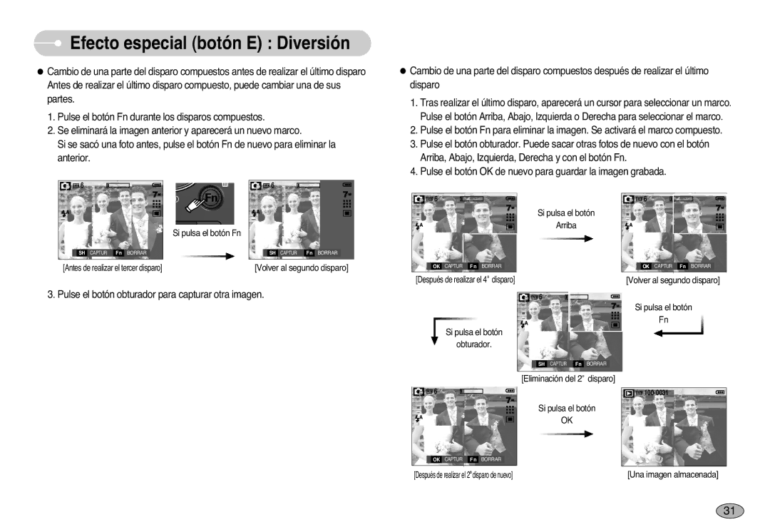 Samsung EC-L77ZZBBA/DE, EC-L77ZZBBE/E1, EC-L77ZZBBA/E1 manual Pulse el botón obturador para capturar otra imagen 