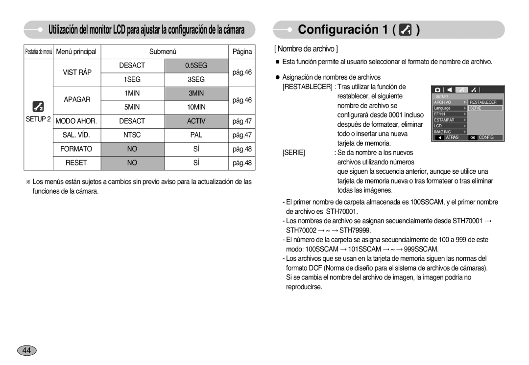 Samsung EC-L77ZZBBE/E1, EC-L77ZZBBA/E1, EC-L77ZZBBA/DE manual Configuración 