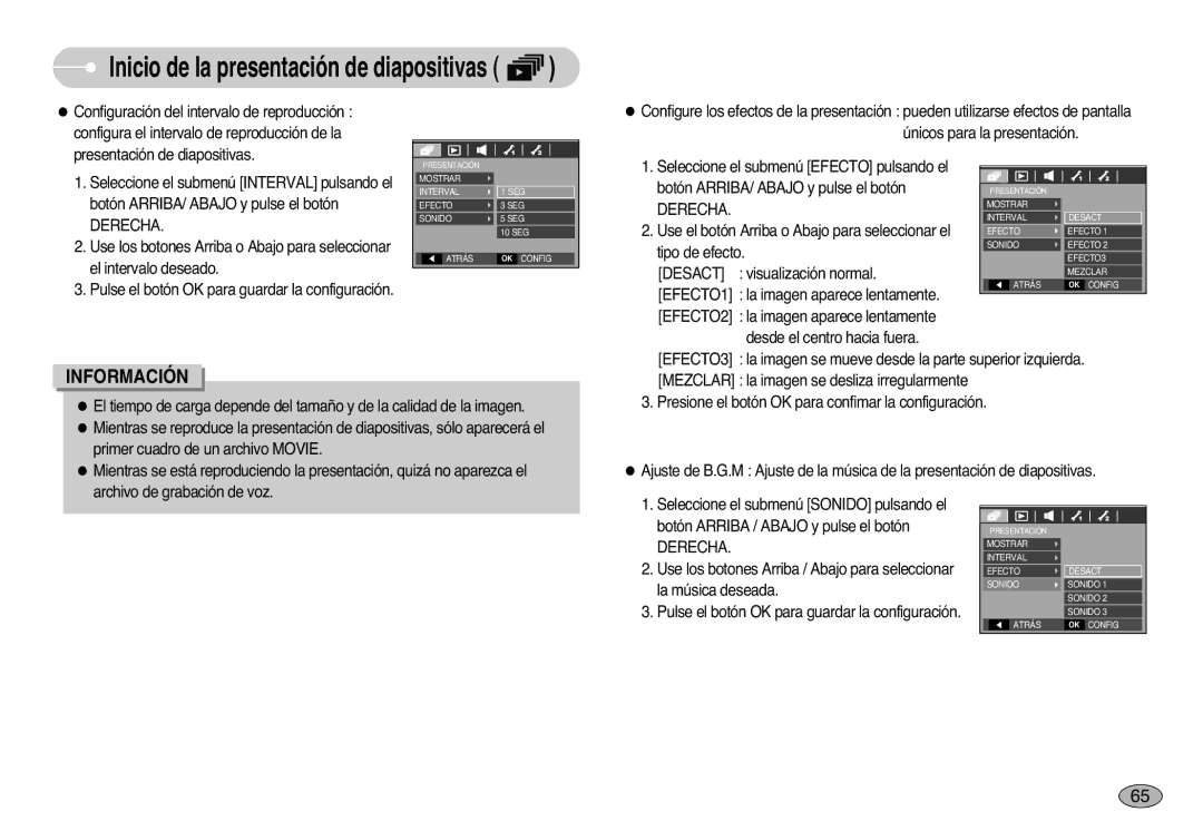 Samsung EC-L77ZZBBE/E1, EC-L77ZZBBA/E1, EC-L77ZZBBA/DE manual Derecha 