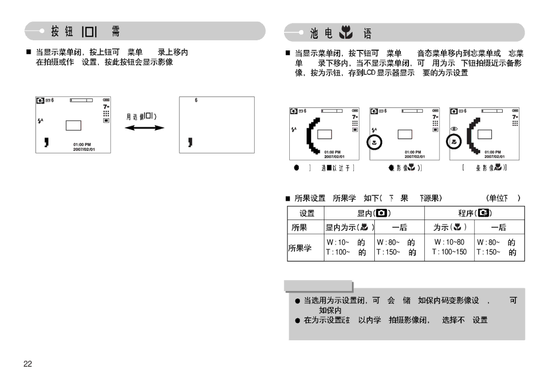 Samsung EC-L77ZZBBA/DE, EC-L77ZZBBE/E1, EC-L77ZZBBA/E1 manual 10~ 80~ 10~80 100~ 150~ 100~150 