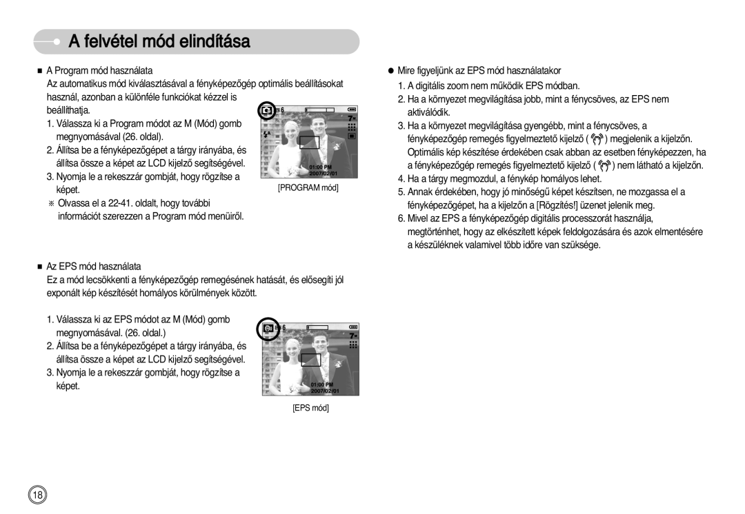 Samsung EC-L77ZZBBA/E1, EC-L77ZZBBE/E1, EC-L77ZZBBA/DE manual EPS mód 