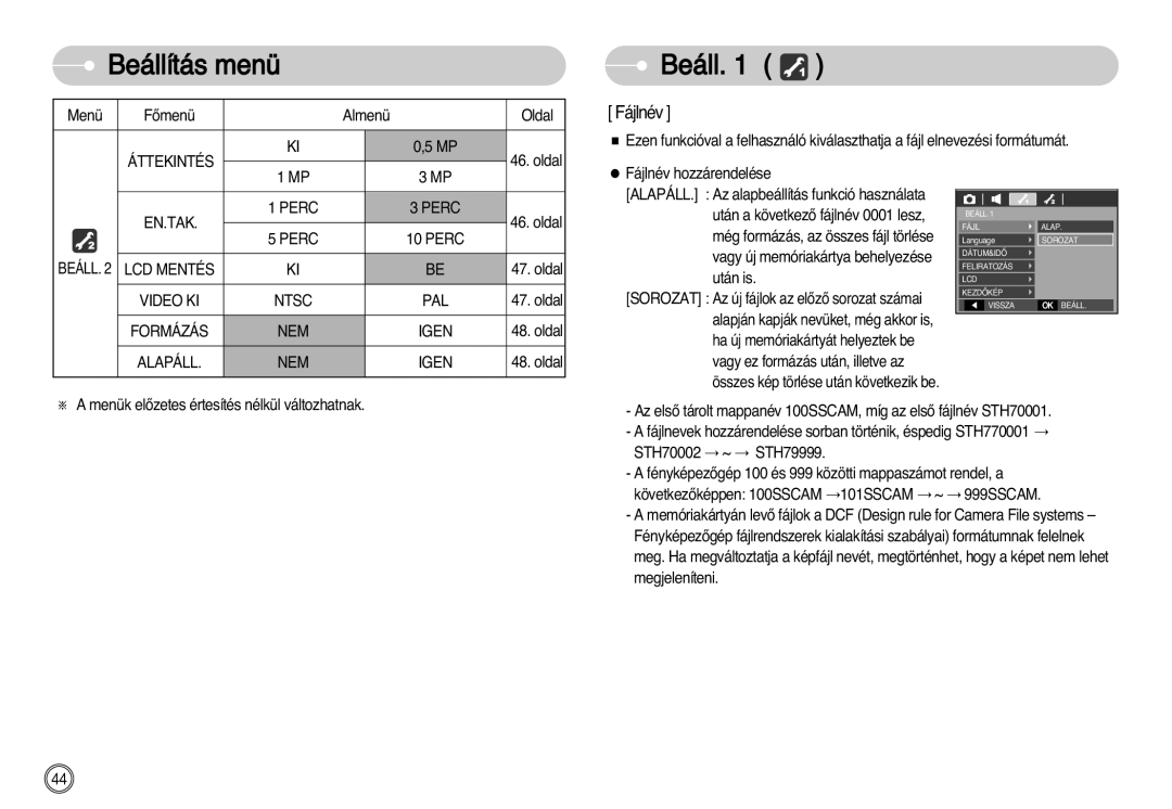 Samsung EC-L77ZZBBE/E1, EC-L77ZZBBA/E1, EC-L77ZZBBA/DE manual Beáll 