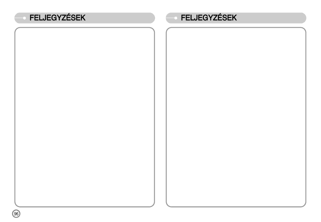 Samsung EC-L77ZZBBA/E1, EC-L77ZZBBE/E1, EC-L77ZZBBA/DE manual Feljegyzések Feljegyzések 