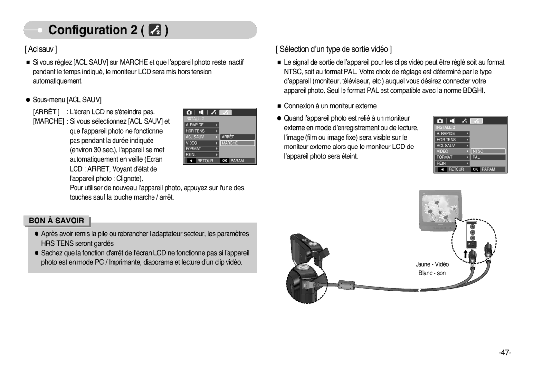 Samsung EC-L77ZZBBE/E1, EC-L77ZZBBA/FR, EC-L77ZZBBA/E1, EC-L77ZZBBA/DE manual Acl sauv 