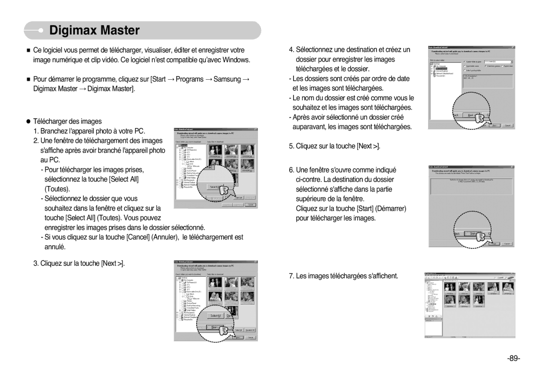 Samsung EC-L77ZZBBA/E1, EC-L77ZZBBE/E1, EC-L77ZZBBA/FR, EC-L77ZZBBA/DE manual Digimax Master 