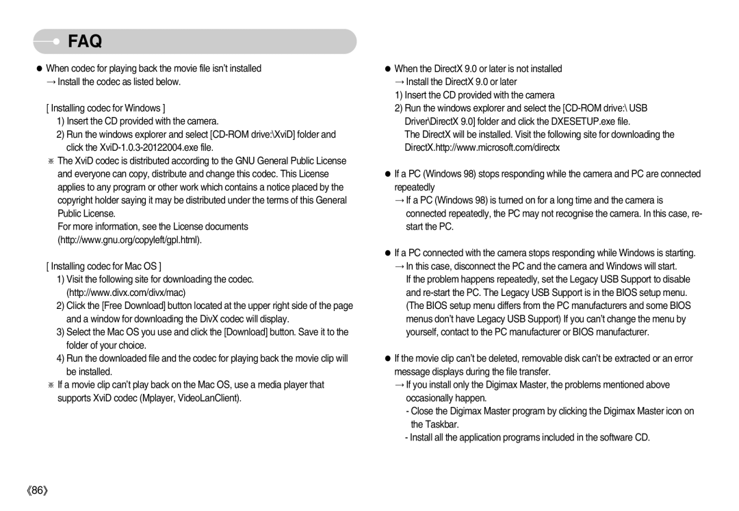 Samsung EC-L80ZZBBA/DE, EC-L80ZZBBA/FR, EC-L80ZZBBA/GB, EC-L80ZZBBB/GB, EC-L80ZZBAB, EC-L80ZZBAA manual Faq 