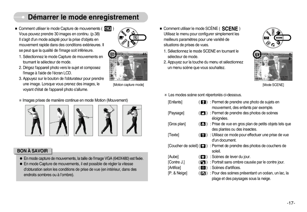 Samsung EC-L80ZZBBA/FR manual Démarrer le mode enregistrement 