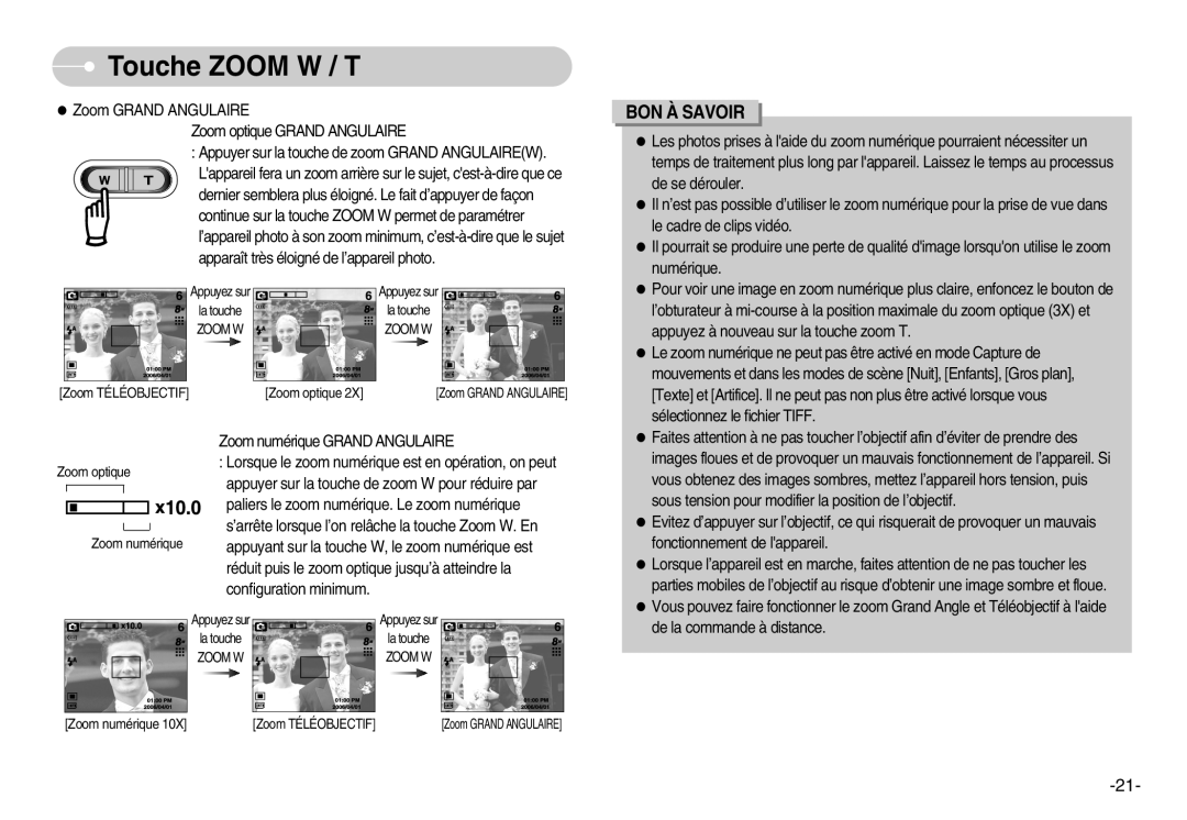 Samsung EC-L80ZZBBA/FR manual De la commande à distance 