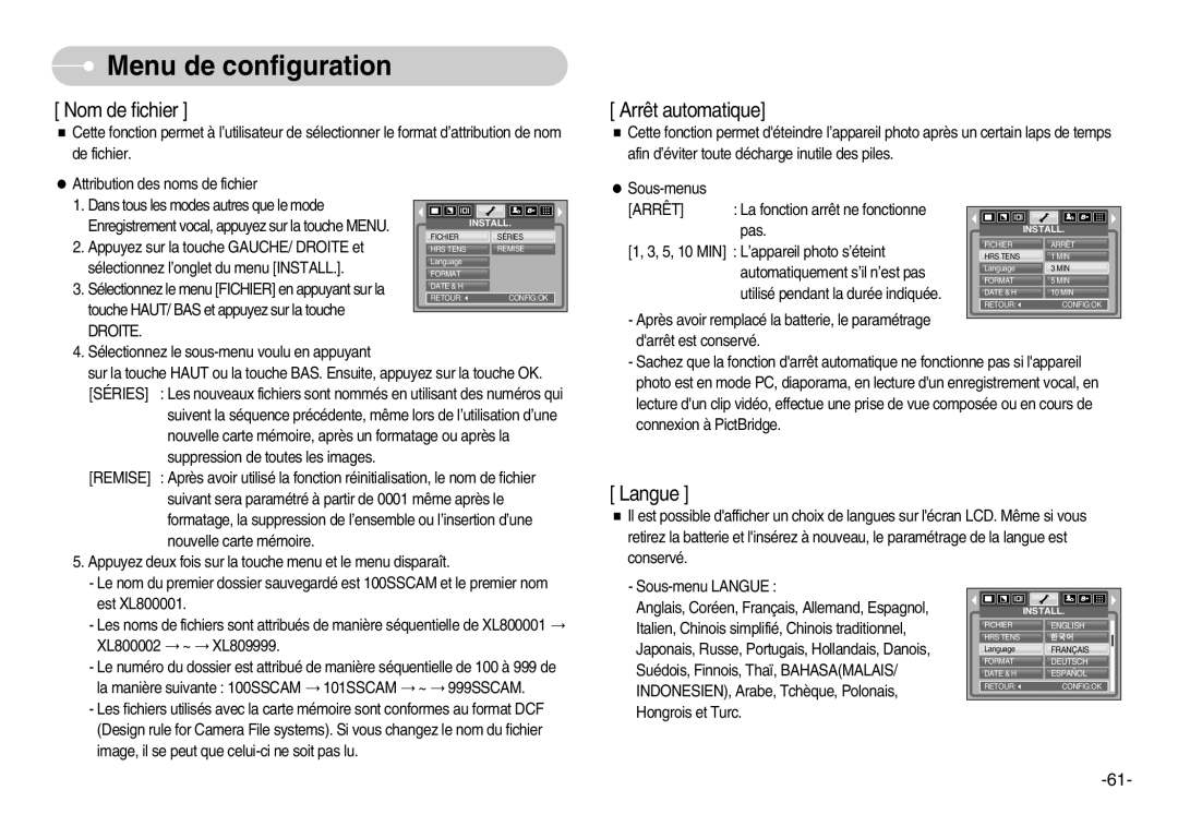 Samsung EC-L80ZZBBA/FR manual Nom de fichier 