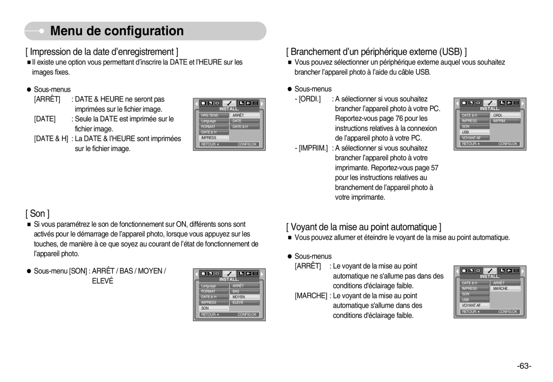 Samsung EC-L80ZZBBA/FR manual Impression de la date d’enregistrement 