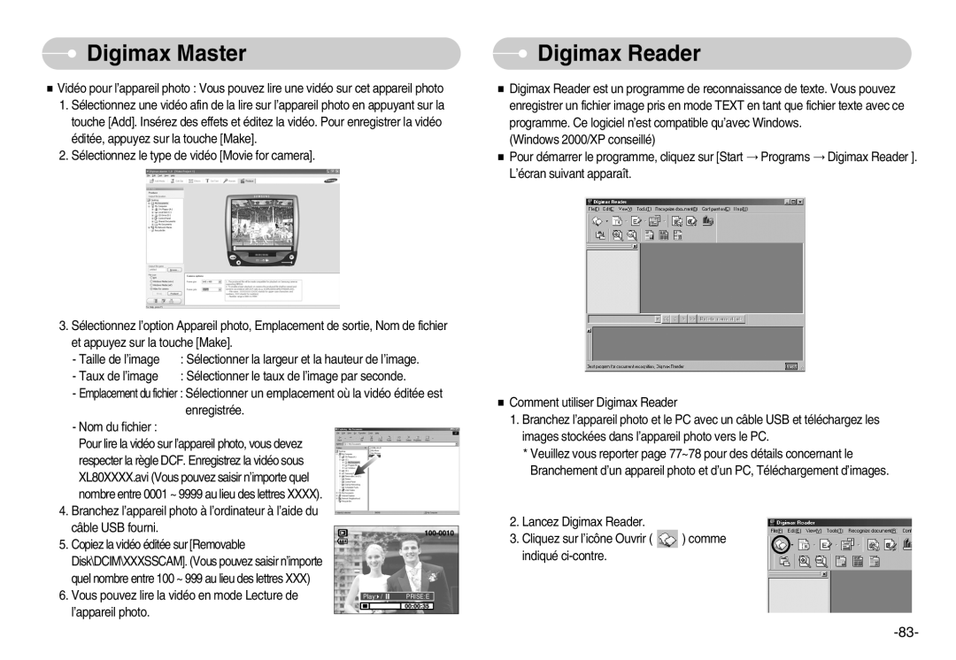 Samsung EC-L80ZZBBA/FR manual Digimax Reader 