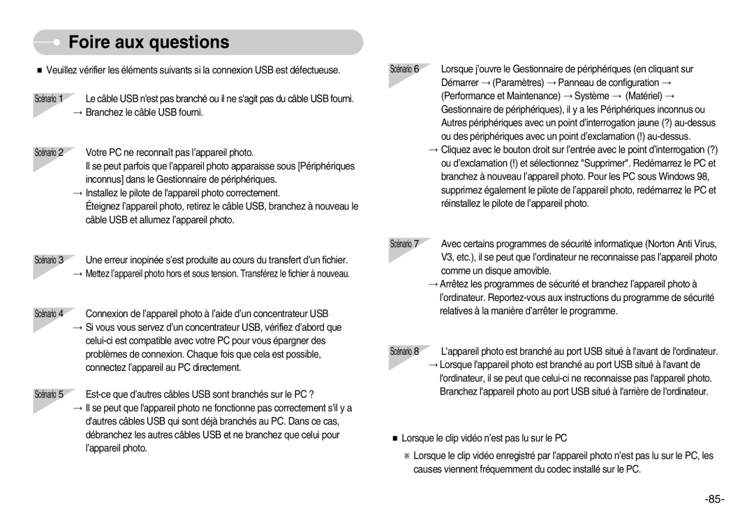 Samsung EC-L80ZZBBA/FR manual Foire aux questions 