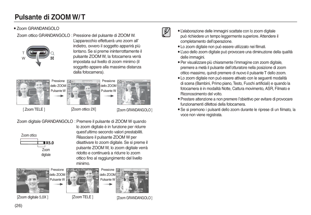 Samsung EC-L730ZSBA/IT, EC-L830ZBBA/E1, EC-L830ZRBA/E1, EC-L730ZSDA/E3 Zoom ottico Digitale, Zoom digitale 5,0X Zoom Tele 