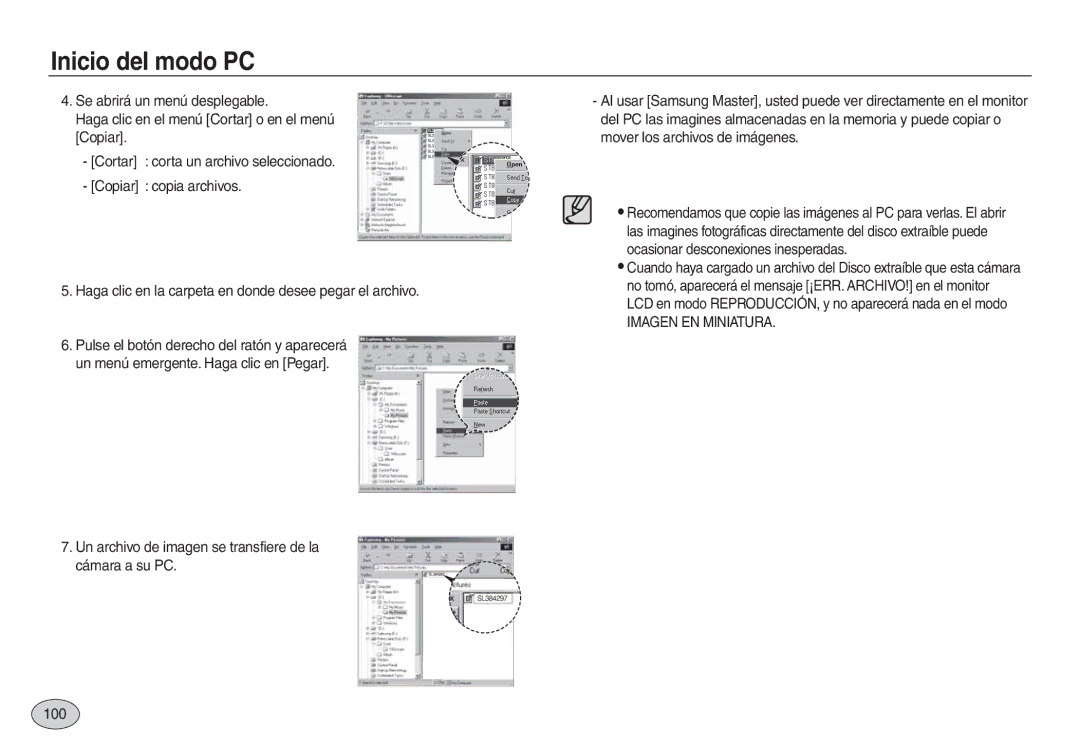 Samsung EC-L830ZSDA/E3, EC-L830ZBBA/E1, EC-L830ZRBA/E1, EC-L730ZSDA/E3, EC-L830ZBDA/E3 manual Imagen EN Miniatura, 100 