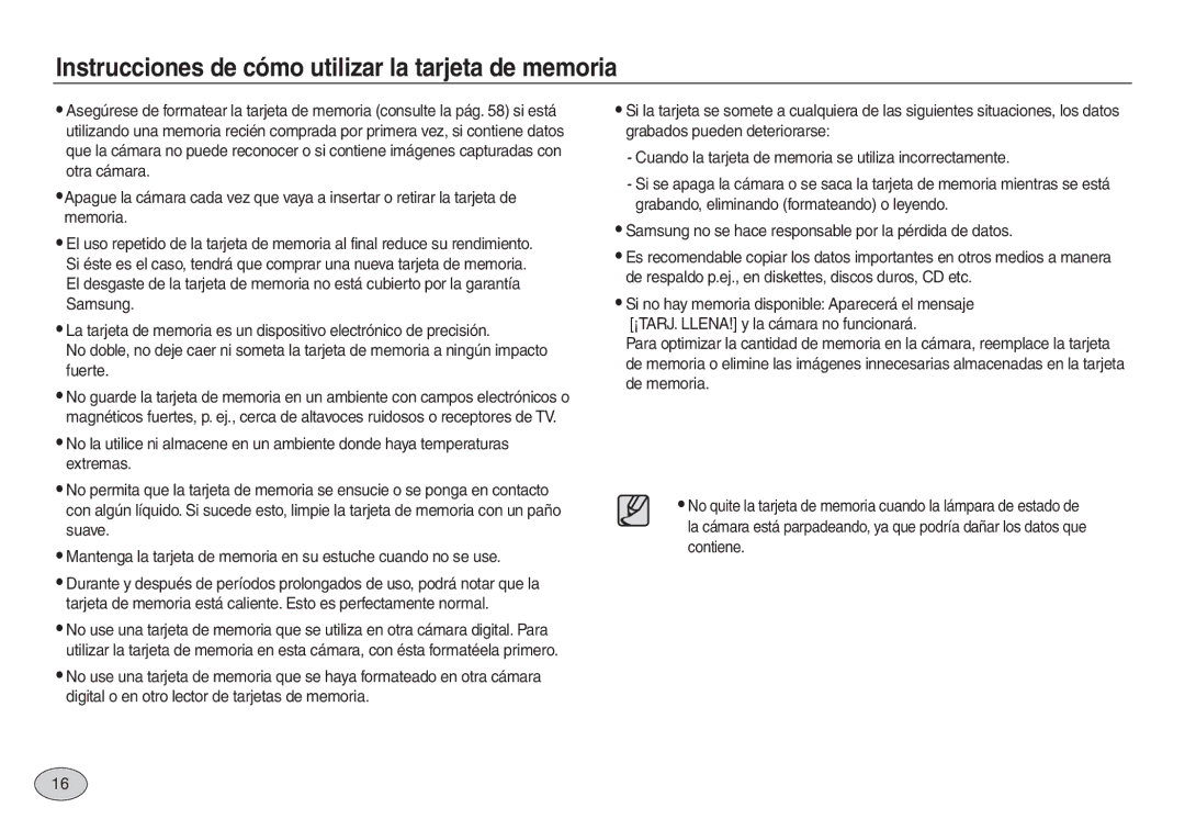 Samsung EC-L830ZSBA/GB, EC-L830ZBBA/E1, EC-L830ZRBA/E1, EC-L730ZSDA/E3 Instrucciones de cómo utilizar la tarjeta de memoria 