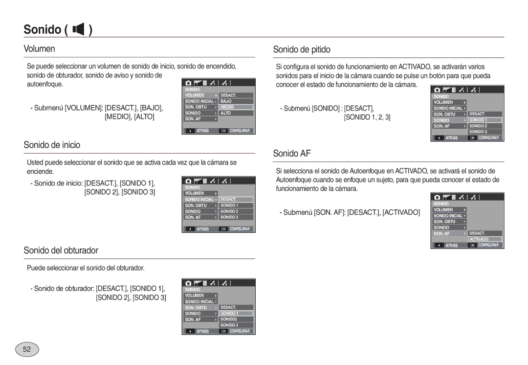 Samsung EC-L730ZRBA/AS, EC-L830ZBBA/E1, EC-L830ZRBA/E1, EC-L730ZSDA/E3, EC-L830ZBDA/E3, EC-L830ZSBA/E1, EC-L830ZSDA/E3 Sonido 