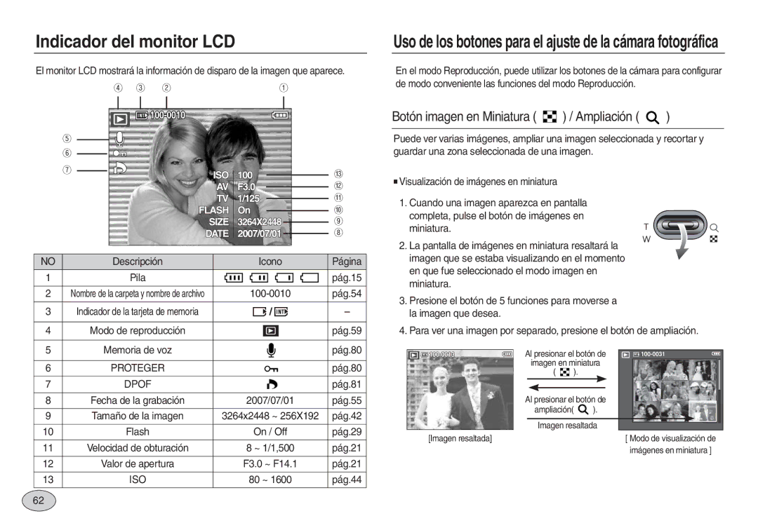 Samsung EC-L730ZRBC/E1 manual Indicador del monitor LCD, Guardar una zona seleccionada de una imagen, La imagen que desea 