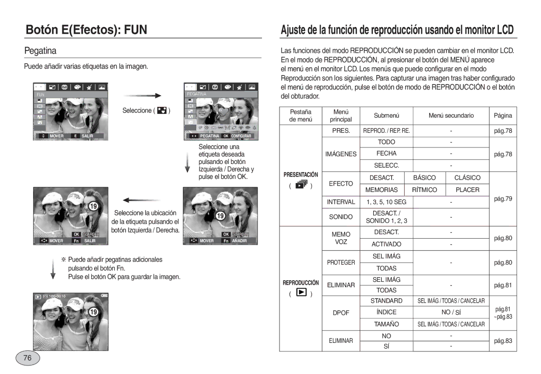 Samsung EC-L830ZBBB/E1 Pegatina, Puede añadir varias etiquetas en la imagen, Pulse el botón OK para guardar la imagen 