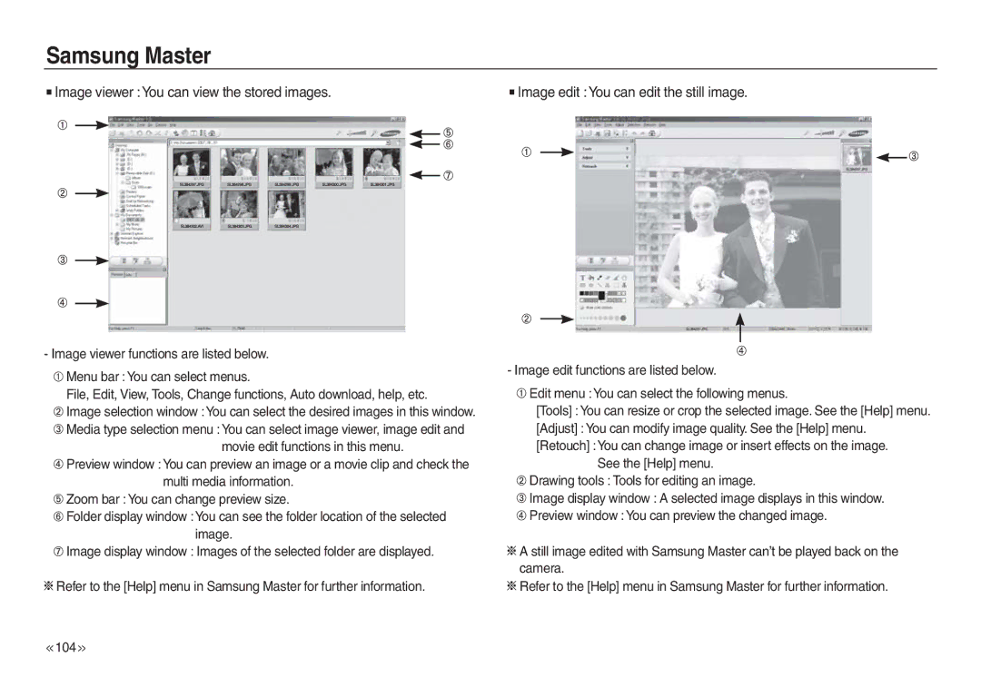 Samsung EC-L830ZSBA/RU, EC-L730S02KFR Image viewer You can view the stored images, Image edit You can edit the still image 