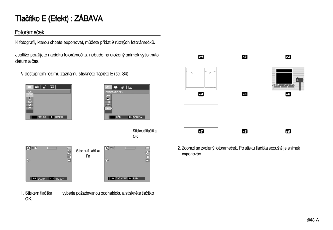 Samsung EC-L83ZZSDA/E3, EC-L83ZZBDA/E3 manual Fotorámeãek 