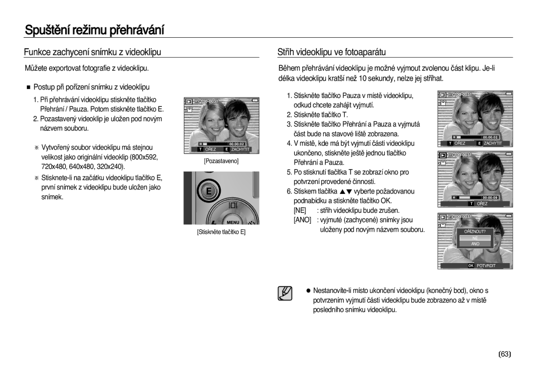 Samsung EC-L83ZZSDA/E3, EC-L83ZZBDA/E3 manual Vyjmuté zachycené snímky jsou, UloÏeny pod nov˘m názvem souboru 