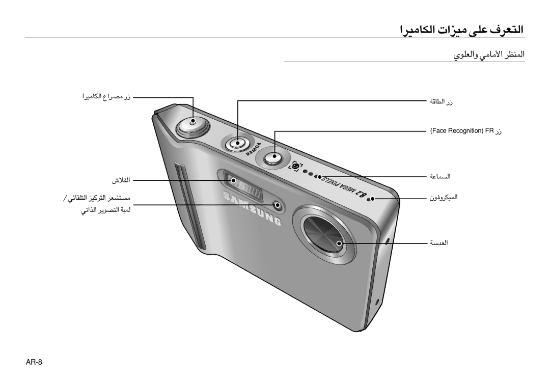 Samsung EC-L83ZZBBB/E1 manual «∞JU±Od« ±Oe«‹ ´Kv «∞∑Fd·, «∞Duæw ¸, «∞ºLU´W «∞LOJdË≠uÊ «∞FbßW, «∞FKuÍ ±U±w« «∞LMEd, AR-8 