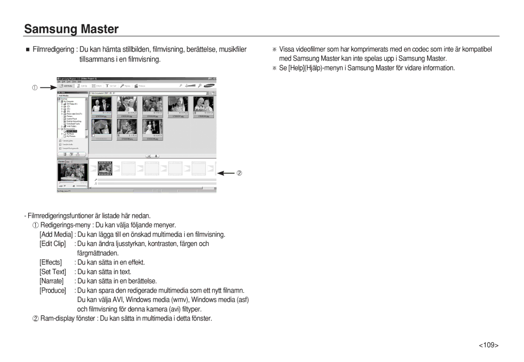 Samsung EC-L83ZZSDA/E3, EC-L83ZZSBA/E2, EC-L83ZZRDA/E2 manual Du kan spara den redigerade multimedia som ett nytt filnamn 