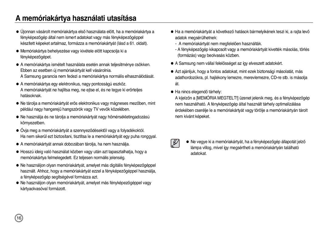 Samsung EC-L83ZZRBA/E1, EC-L83ZZSDA/E3, EC-L83ZZSBA/E2, EC-L83ZZSBB/E1, EC-L83ZZBDA/E3 Memóriakártya használati utasítása 