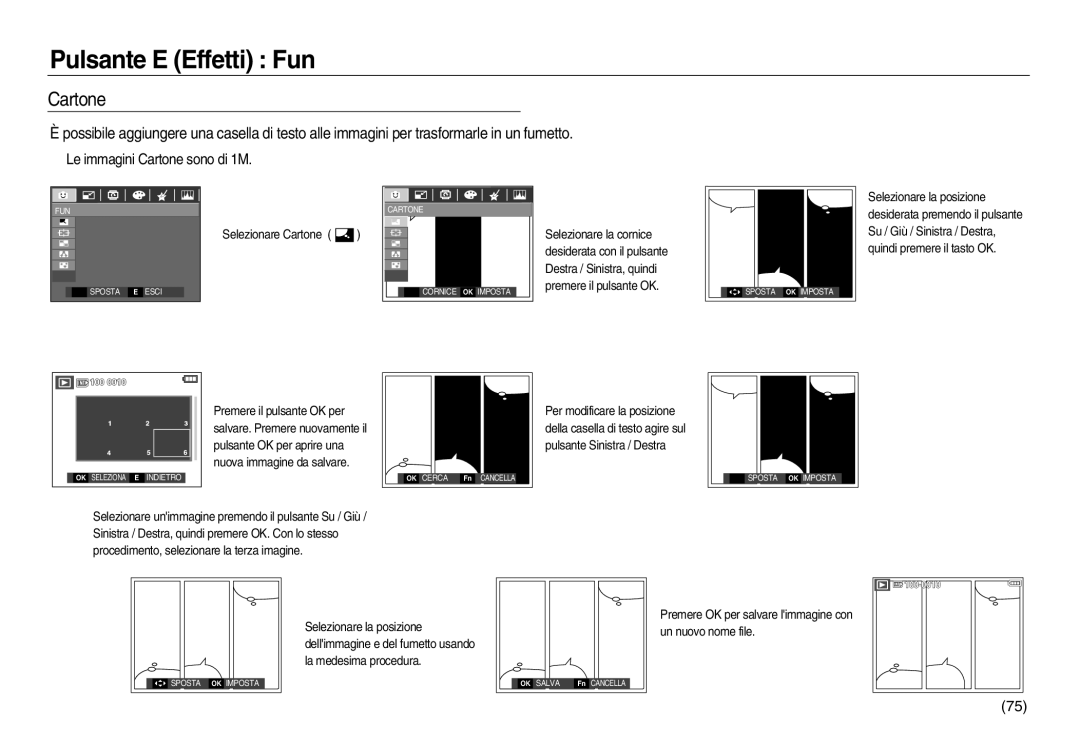 Samsung EC-L83ZZBBB/E1, EC-L83ZZSDA/E3, EC-L83ZZSBB/E1, EC-L83ZZRBA/E1, EC-L83ZZBDA/E3 manual ※ Le immagini Cartone sono di 1M 