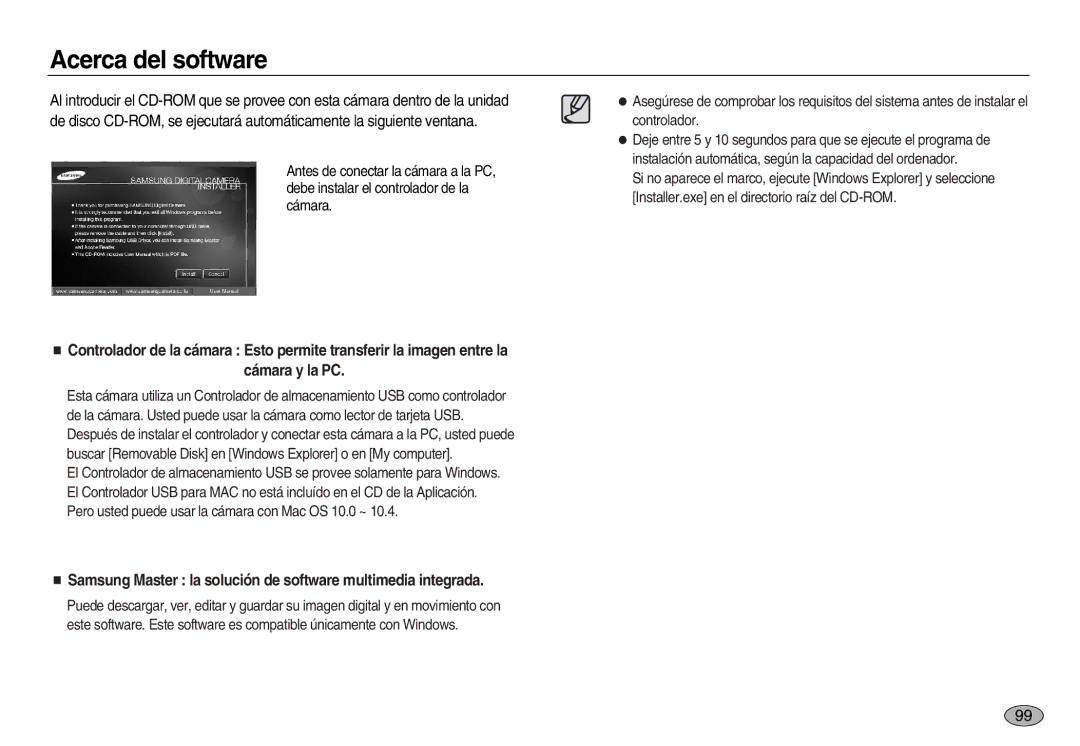 Samsung EC-L83ZZSBA/AS, EC-L83ZZSDA/E3 Acerca del software, Samsung Master la solución de software multimedia integrada 