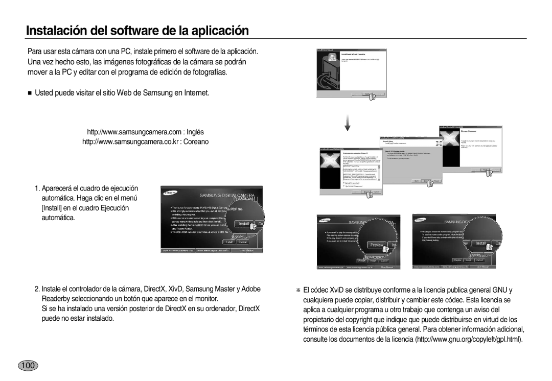 Samsung EC-L83ZZBBA/GB Instalación del software de la aplicación, Usted puede visitar el sitio Web de Samsung en Internet 