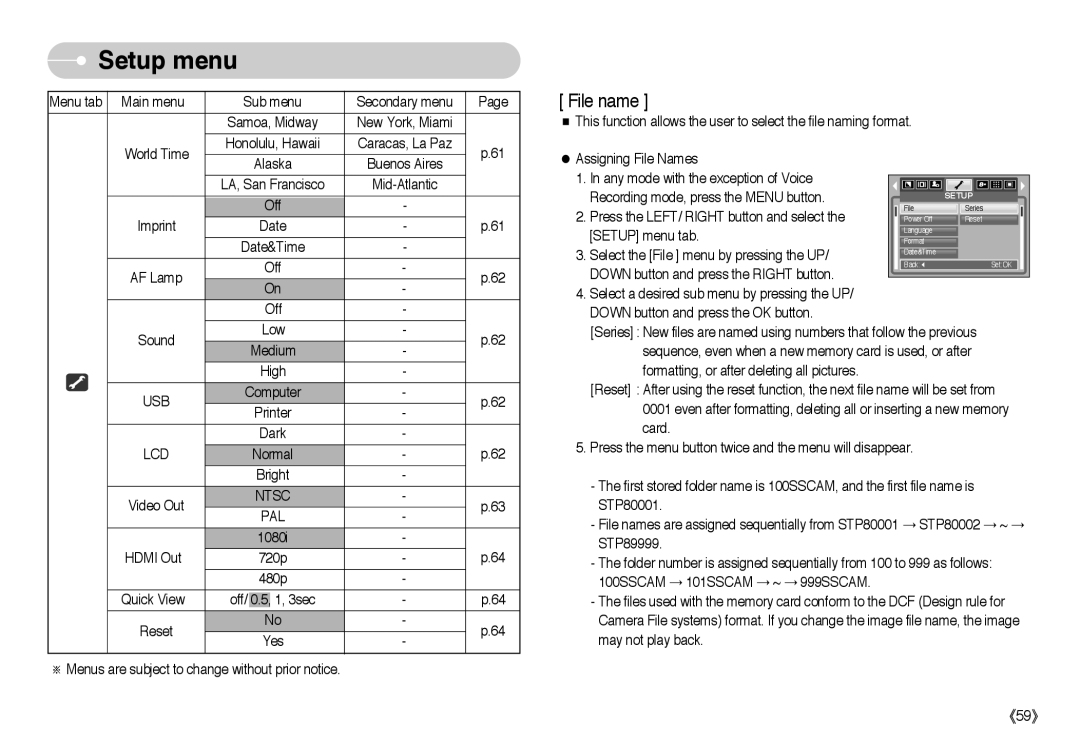 Samsung EC-L85ZZBBB/SP, EC-L85ZZBAA, EC-L85ZZBBA/SP, EC-L85ZZBBA/E1, EC-L85ZZBBC/SP manual Lcd, Ntsc PAL 