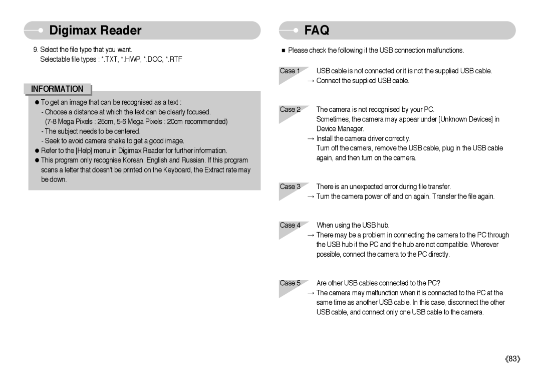 Samsung EC-L85ZZBBC/SP, EC-L85ZZBBB/SP, EC-L85ZZBAA, EC-L85ZZBBA/SP, EC-L85ZZBBA/E1 manual Faq 