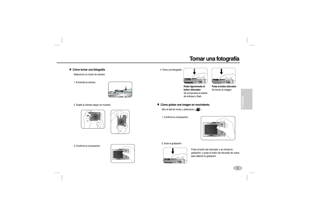 Samsung EC-M100ZSDD/AS, EC-M100ZSBB/FR, EC-M100ZSDB/E3, EC-M100ZSBC/FR manual Tomar una fotografía, Cómo tomar una fotografía 