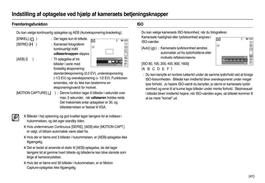 Samsung EC-M100ZSDB/E3, EC-M100ZSBB/E2 manual Fremføringsfunktion, Udløserknappen slippes 