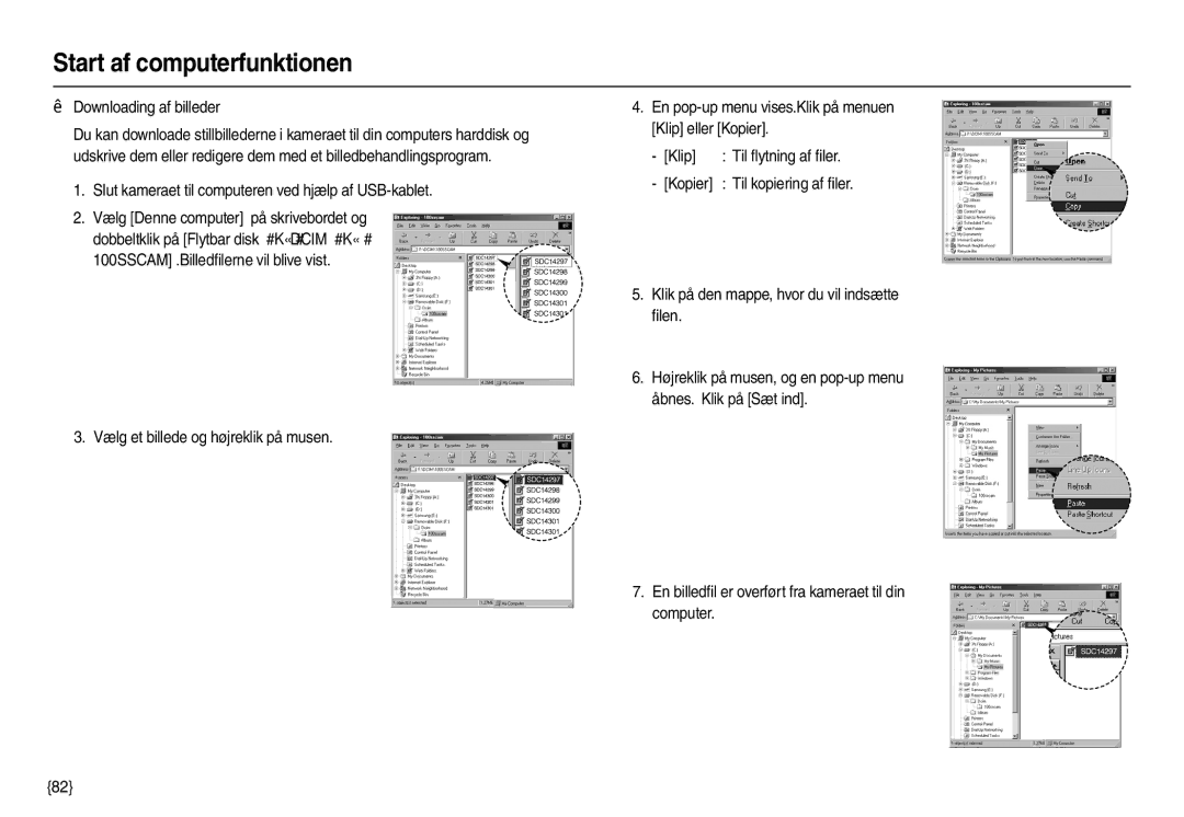 Samsung EC-M100ZSBB/E2, EC-M100ZSDB/E3 manual „ Downloading af billeder 