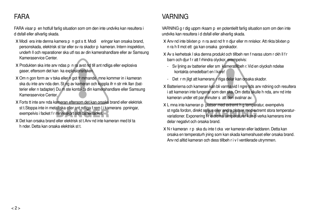 Samsung EC-M100ZSBB/E2, EC-M100ZSDB/E3 manual Fara 