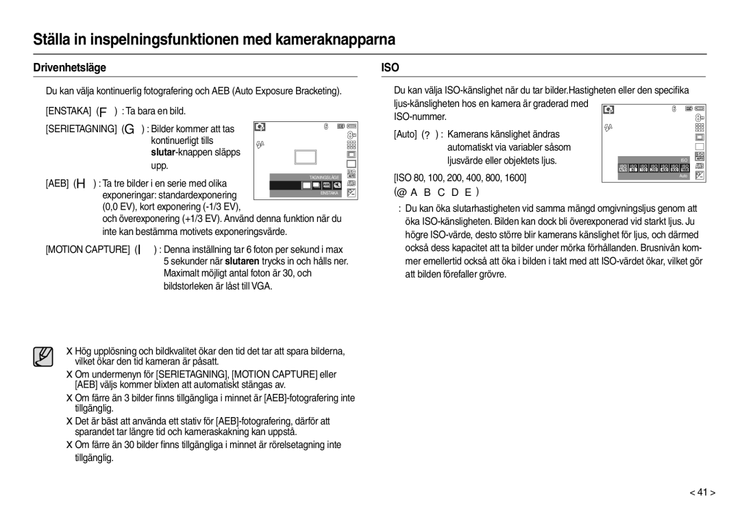 Samsung EC-M100ZSDB/E3 manual Drivenhetsläge, Exponeringar standardexponering, EV, kort exponering -1/3 EV,  