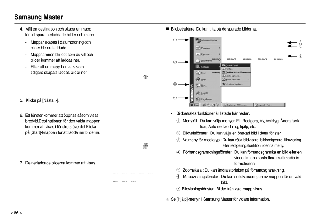 Samsung EC-M100ZSBB/E2, EC-M100ZSDB/E3 manual Mappar skapas I datumordning och bilder blir nerladdade 