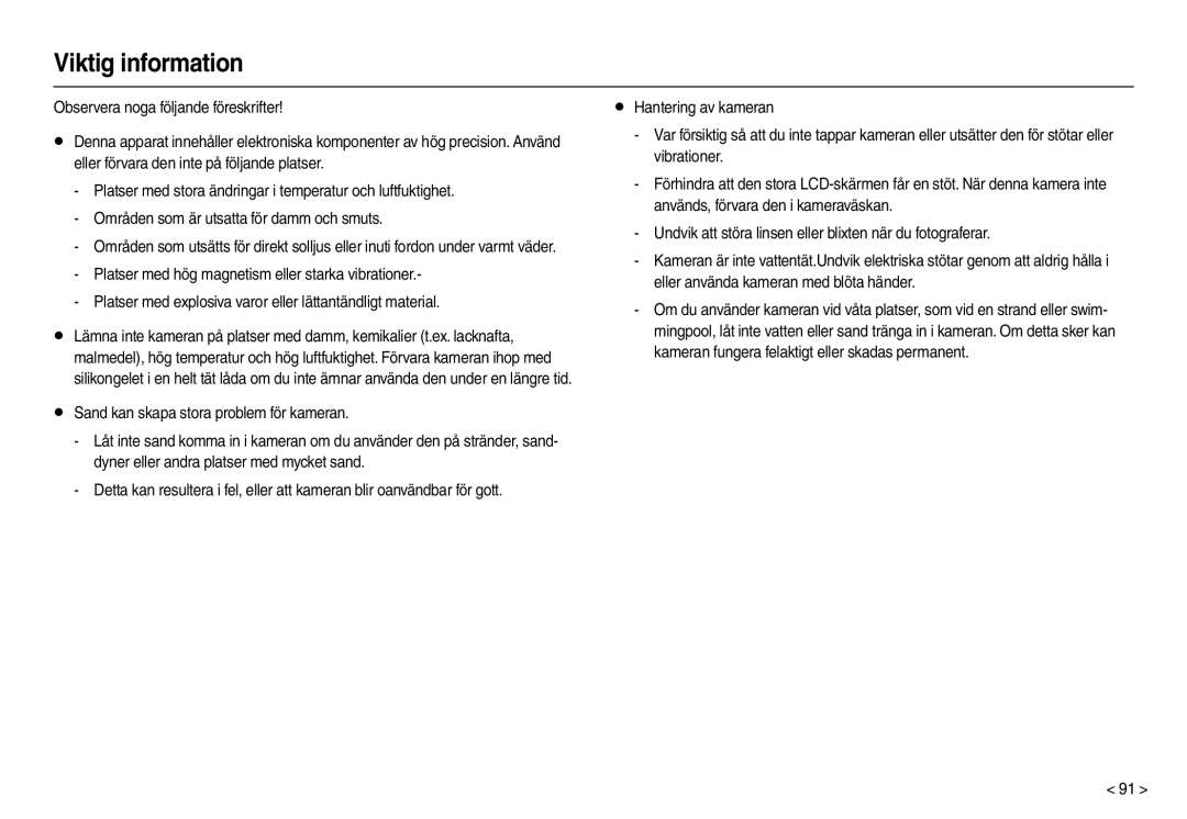 Samsung EC-M100ZSDB/E3, EC-M100ZSBB/E2 manual Viktig information 