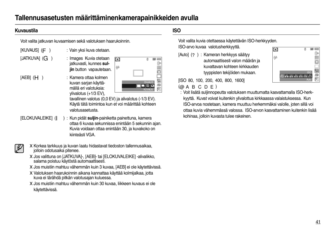 Samsung EC-M100ZSDB/E3, EC-M100ZSBB/E2 manual Kuvaustila 