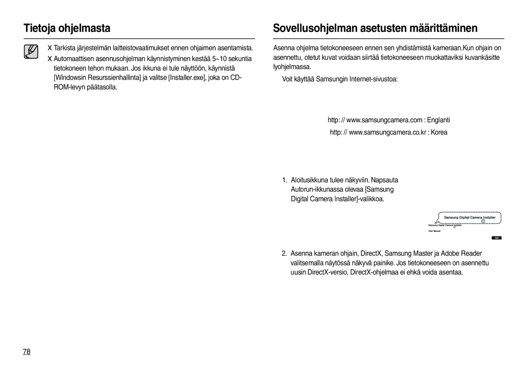 Samsung EC-M100ZSBB/E2, EC-M100ZSDB/E3 manual Sovellusohjelman asetusten määrittäminen 