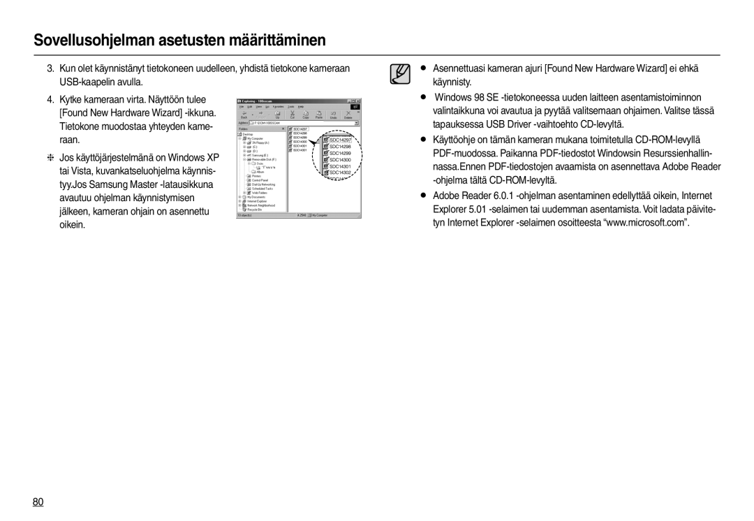 Samsung EC-M100ZSBB/E2, EC-M100ZSDB/E3 manual Sovellusohjelman asetusten määrittäminen 