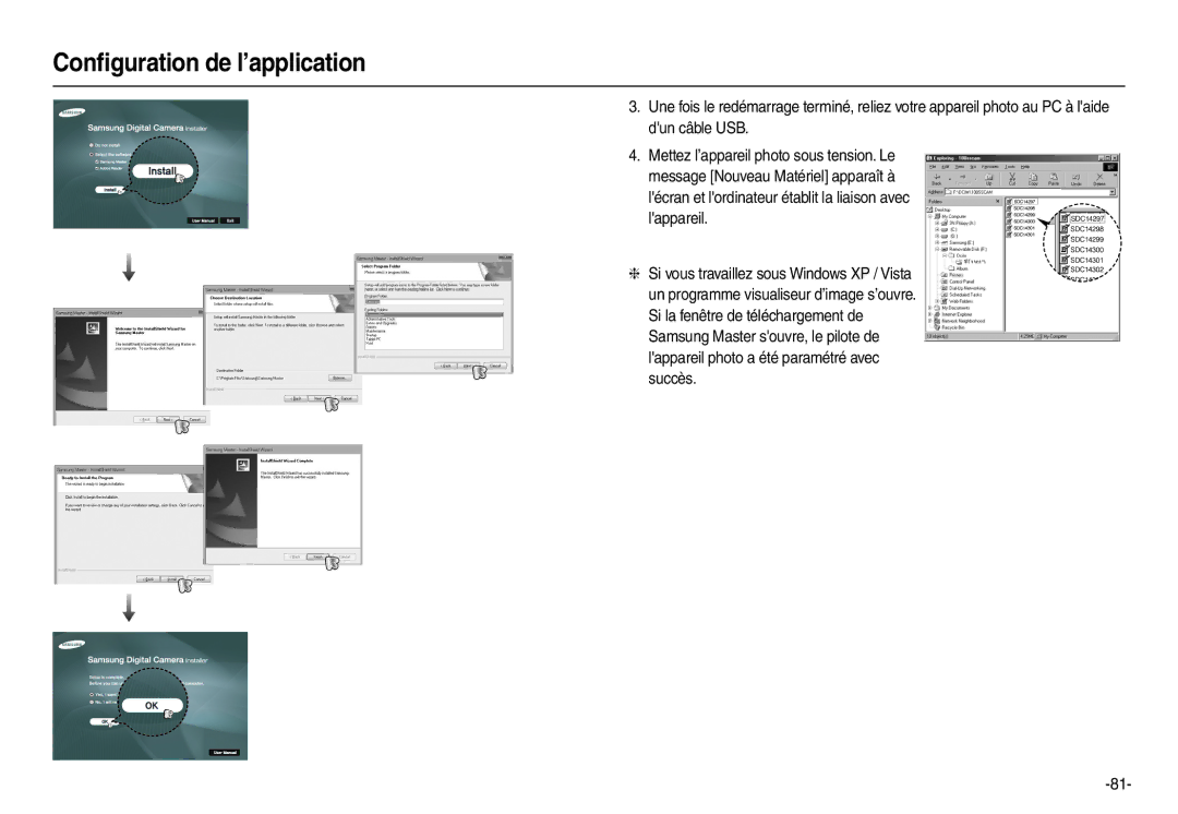 Samsung EC-M110ZSDB/E3, EC-M110ZSBB/FR manual Conﬁguration de l’application 