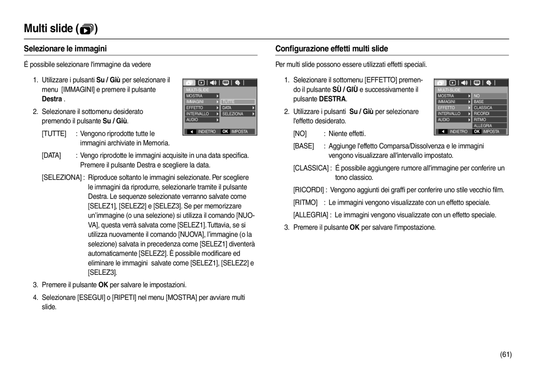 Samsung EC-M110ZSBE/E1, EC-M110ZSDB/E3, EC-M110ZSBB/IT, EC-M110ZSBF/E1 manual Tutte, Base, Data, Ritmo, SELEZ3 