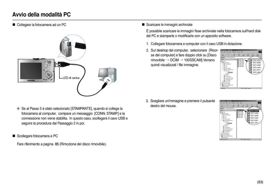 Samsung EC-M110ZSDB/E3 „ Collegare la fotocamera ad un PC, Scegliere unimmagine e premere il pulsante destro del mouse 