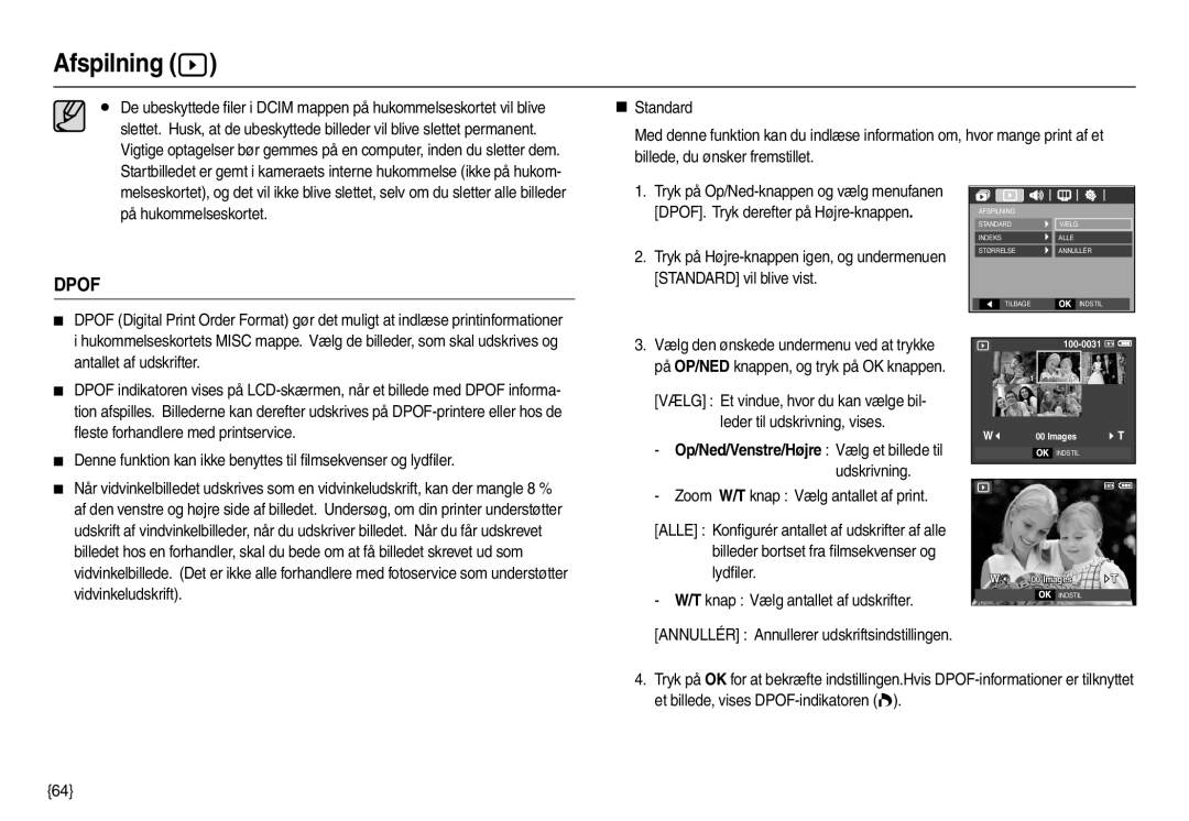 Samsung EC-M110ZSDB/E3 manual Dpof 