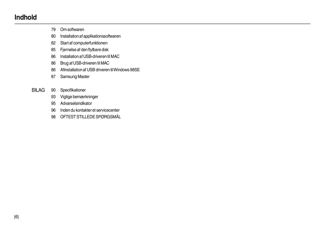 Samsung EC-M110ZSDB/E3 manual Oftest Stillede Spørgsmål 