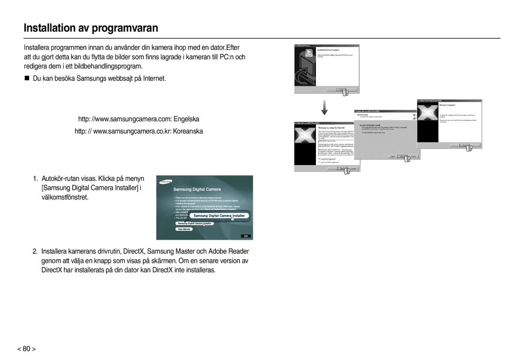 Samsung EC-M110ZSDB/E3 manual Installation av programvaran 