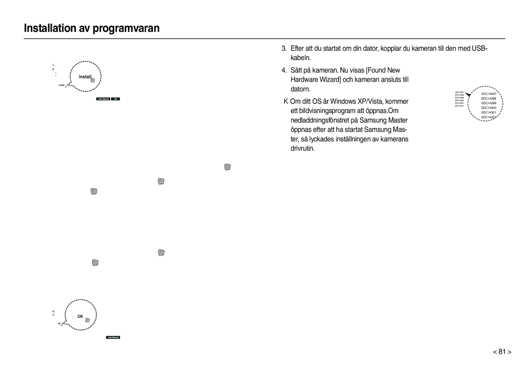 Samsung EC-M110ZSDB/E3 manual Installation av programvaran 